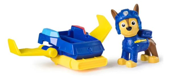 PAW_CHASE_6071655_no2 Paw Patrol: Action Pups, Figura De Acción De Chase Y Avión Aerodeslizador Con Alas Plegables, Juguetes Para Niños Y Niñas