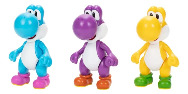 Super Mario Multipack Nintendo Yoshi - Paquete De 3 Figuras De Acción Auténtica