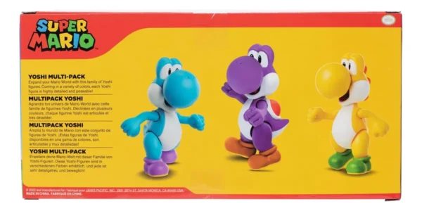 Super Mario Multipack Nintendo Yoshi - Paquete De 3 Figuras De Acción Auténtica