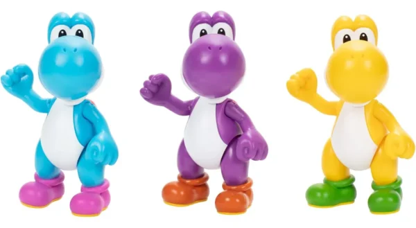 Super Mario Multipack Nintendo Yoshi - Paquete De 3 Figuras De Acción Auténtica