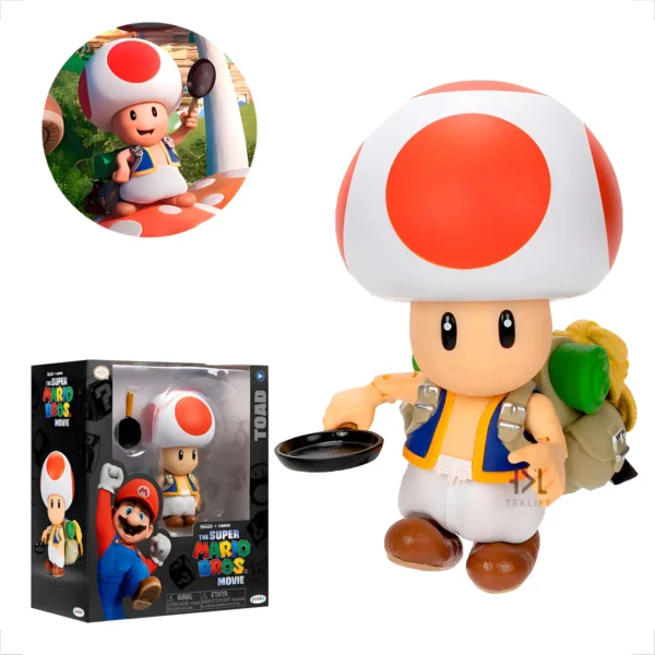 Figura Toad Con Sarten De Super Mario Bros Movie 10cm Jakks
