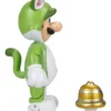 Super Mario Figura De Acción De Cat Luigi De 4 Pulgadas