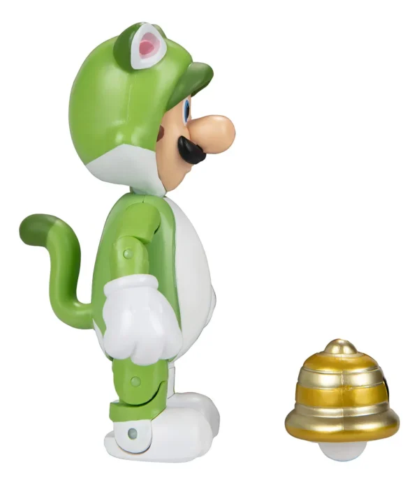 Super Mario Figura De Acción De Cat Luigi De 4 Pulgadas