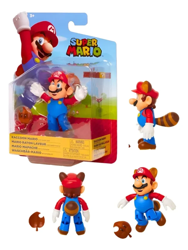 Super Mario Bros Mapache Con Super Hoja 10cm Nintendo Jakks