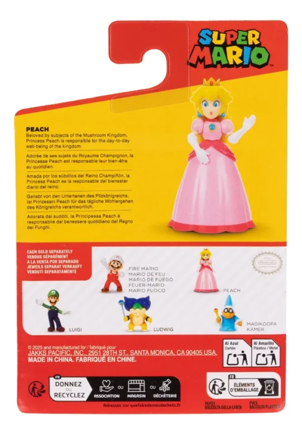 Super Mario Figura De Acción De Princesa Peach, 2.5 Pulgadas