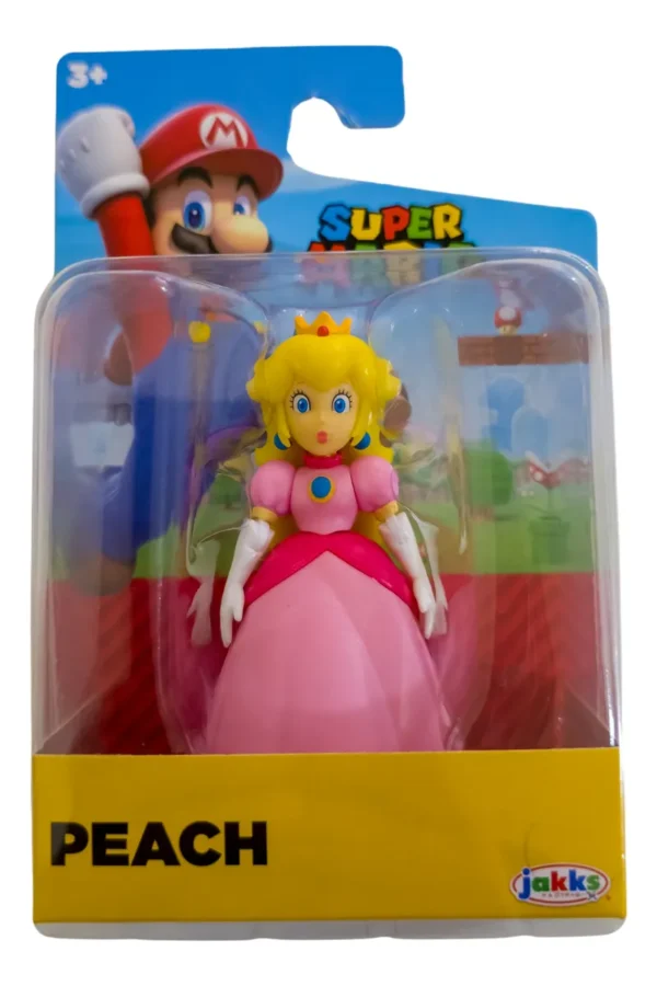 Super Mario Figura De Acción De Princesa Peach, 2.5 Pulgadas