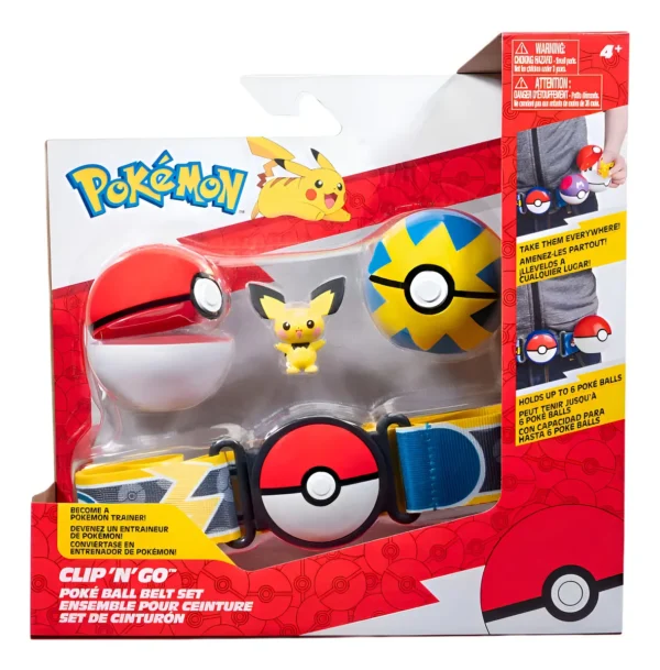 Pokemon Clip N Go Poke Ball Belt Set Cinturon Figura Pichu